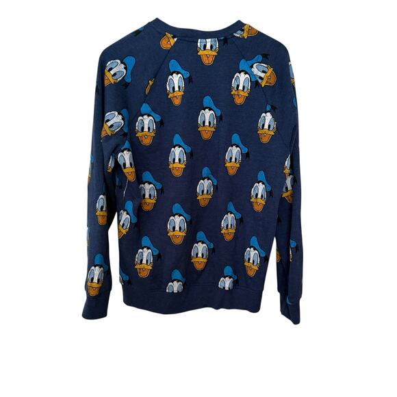 Disney Donald Duck All Over Print Crewneck Sweatshirt Blue Unisex Size Medium - Picture 1 of 8
